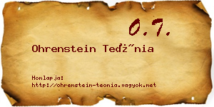 Ohrenstein Teónia névjegykártya